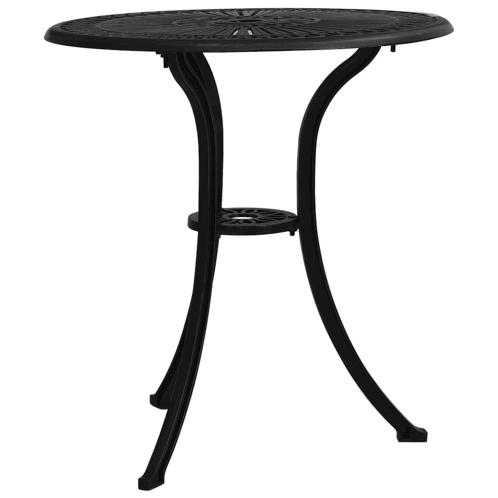 Garden Table Black Cast Aluminum Medium Decorative Inlays. Picture 2