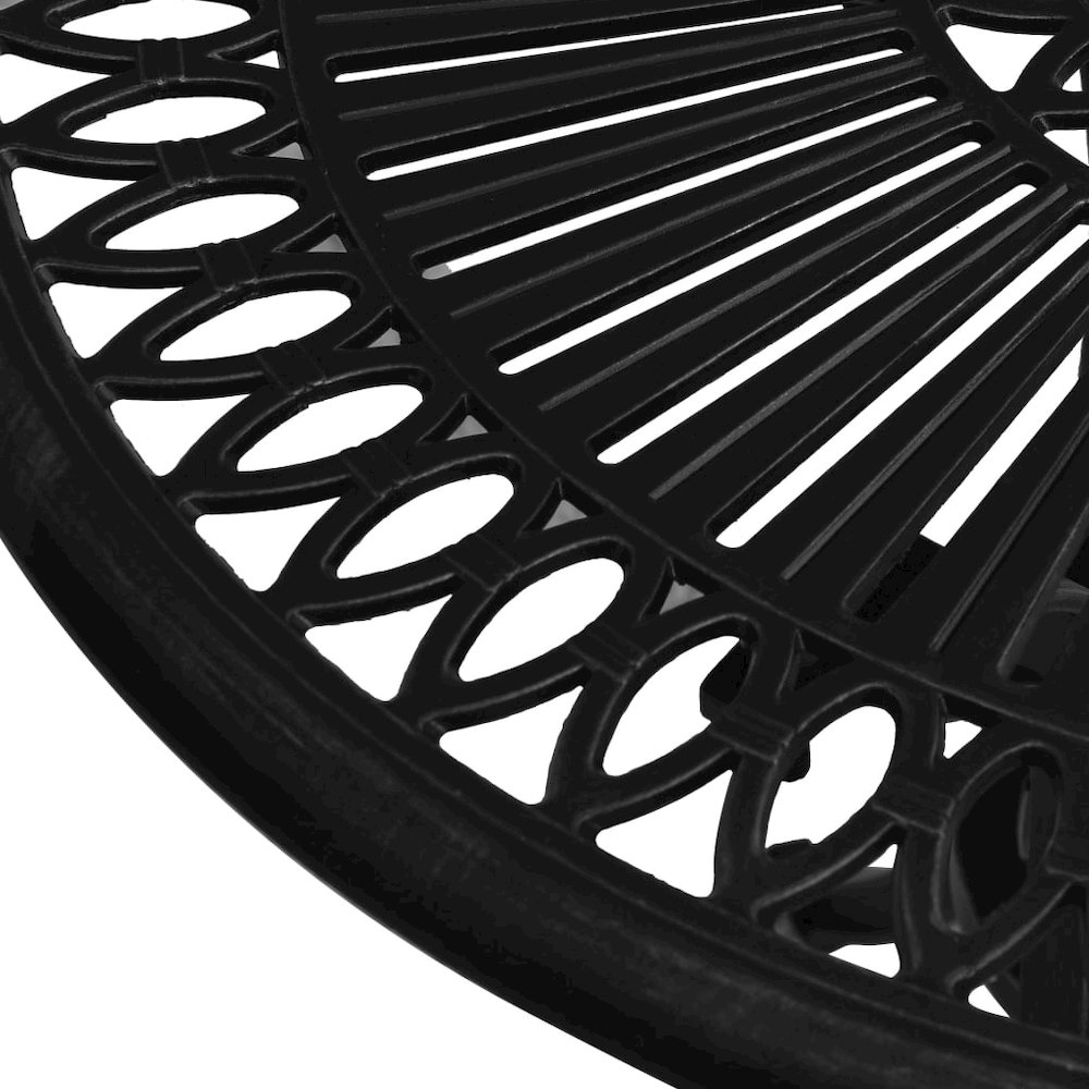 Garden Table Black Cast Aluminum Medium Decorative Inlays. Picture 4