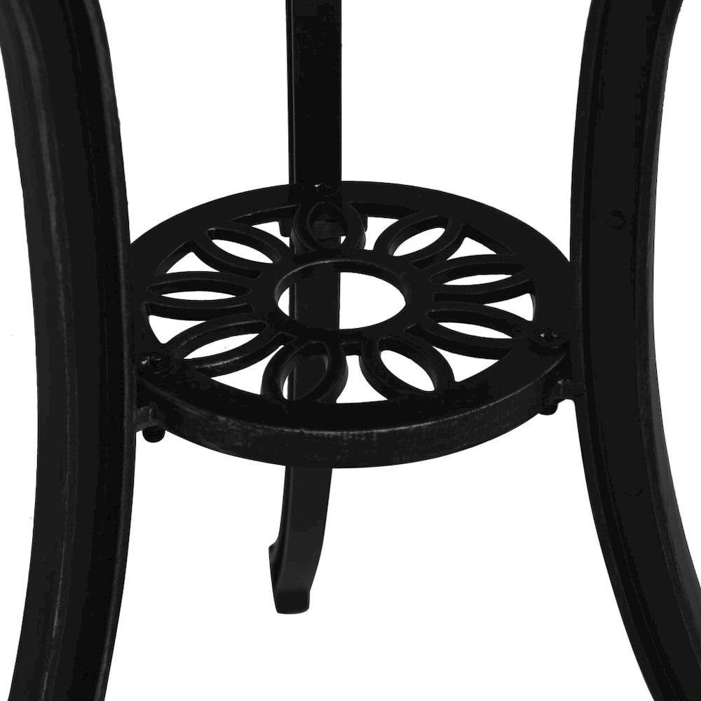 Garden Table Black Cast Aluminum Medium Decorative Inlays. Picture 5