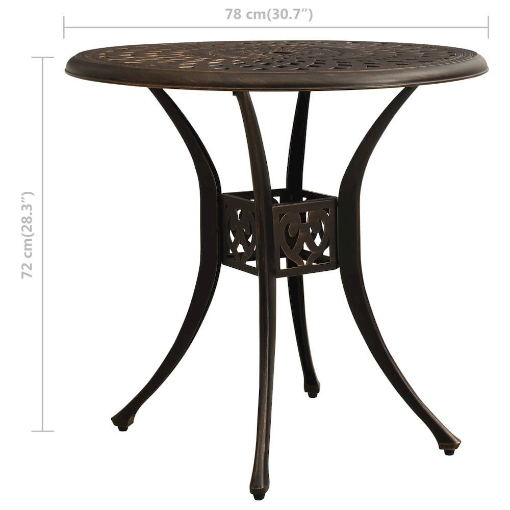 Garden Table Bronze Cast Aluminum Medium Decorative Inlays. Picture 6