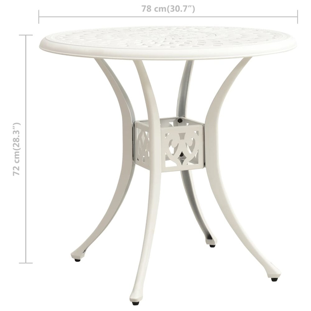 Garden Table White Cast Aluminum Standard Garden Table Circular. Picture 6