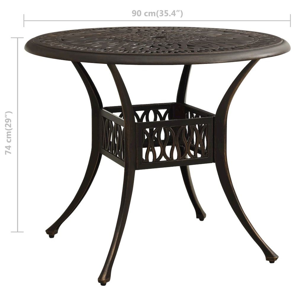 Garden Table Bronze Cast Aluminum Medium Attractive Design. Picture 6