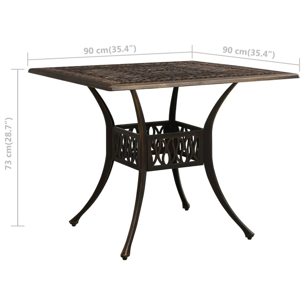 Garden Table Bronze Cast Aluminum Medium Decorative Inlays. Picture 6