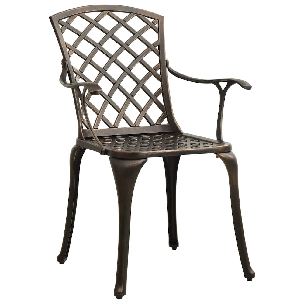Bistro Set Bronze Cast aluminum Medium Durable Bistro Set. Picture 2