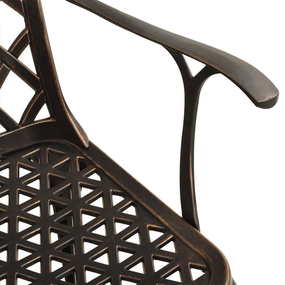 Bistro Set Bronze Cast aluminum Medium Durable Bistro Set. Picture 4