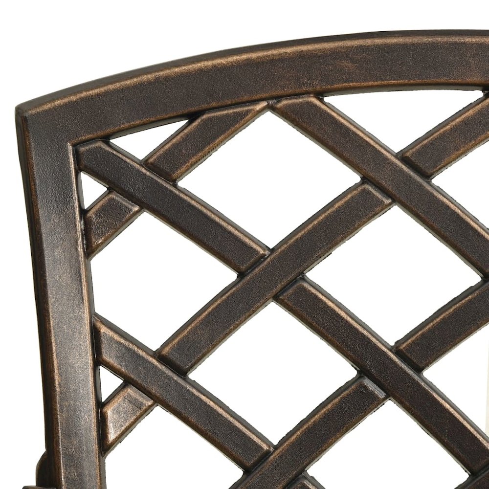 Bistro Set Bronze Cast aluminum Medium Durable Bistro Set. Picture 5