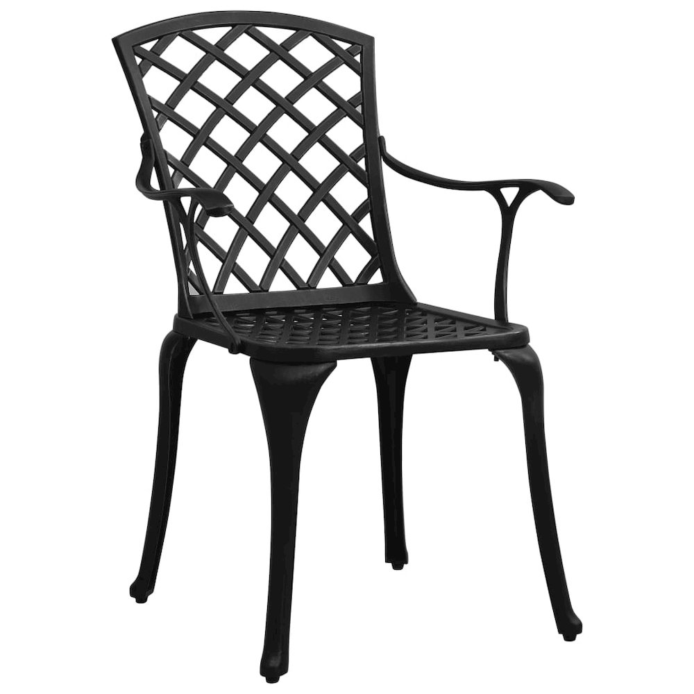 Bistro Set Black Cast aluminum Three-piece set Durable. Picture 2
