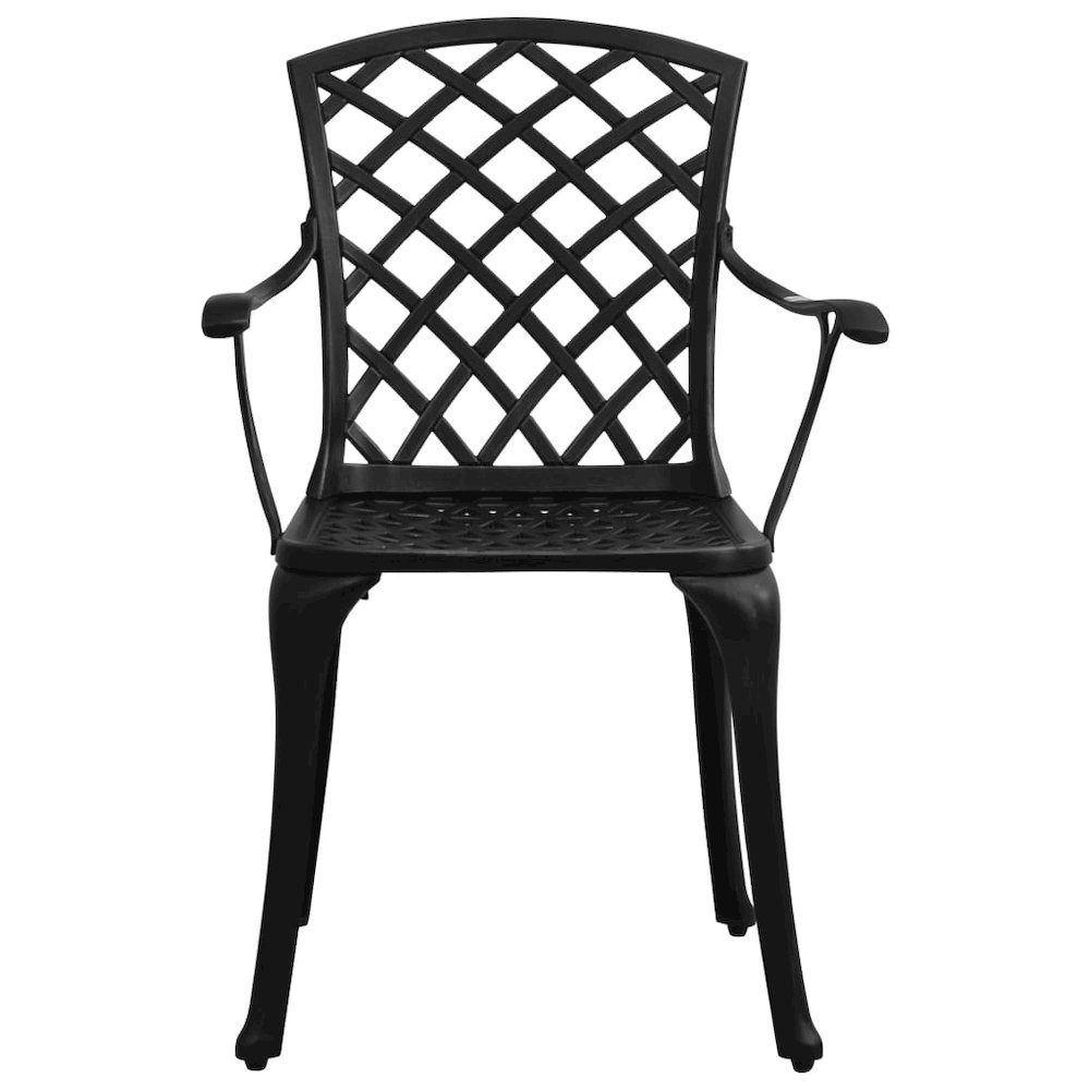 Bistro Set Black Cast aluminum Three-piece set Durable. Picture 3