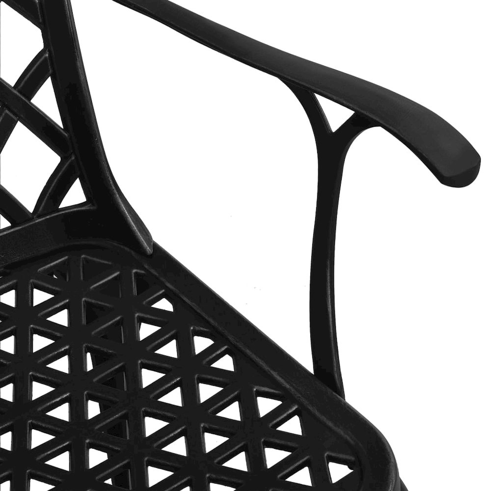 Bistro Set Black Cast aluminum Three-piece set Durable. Picture 4