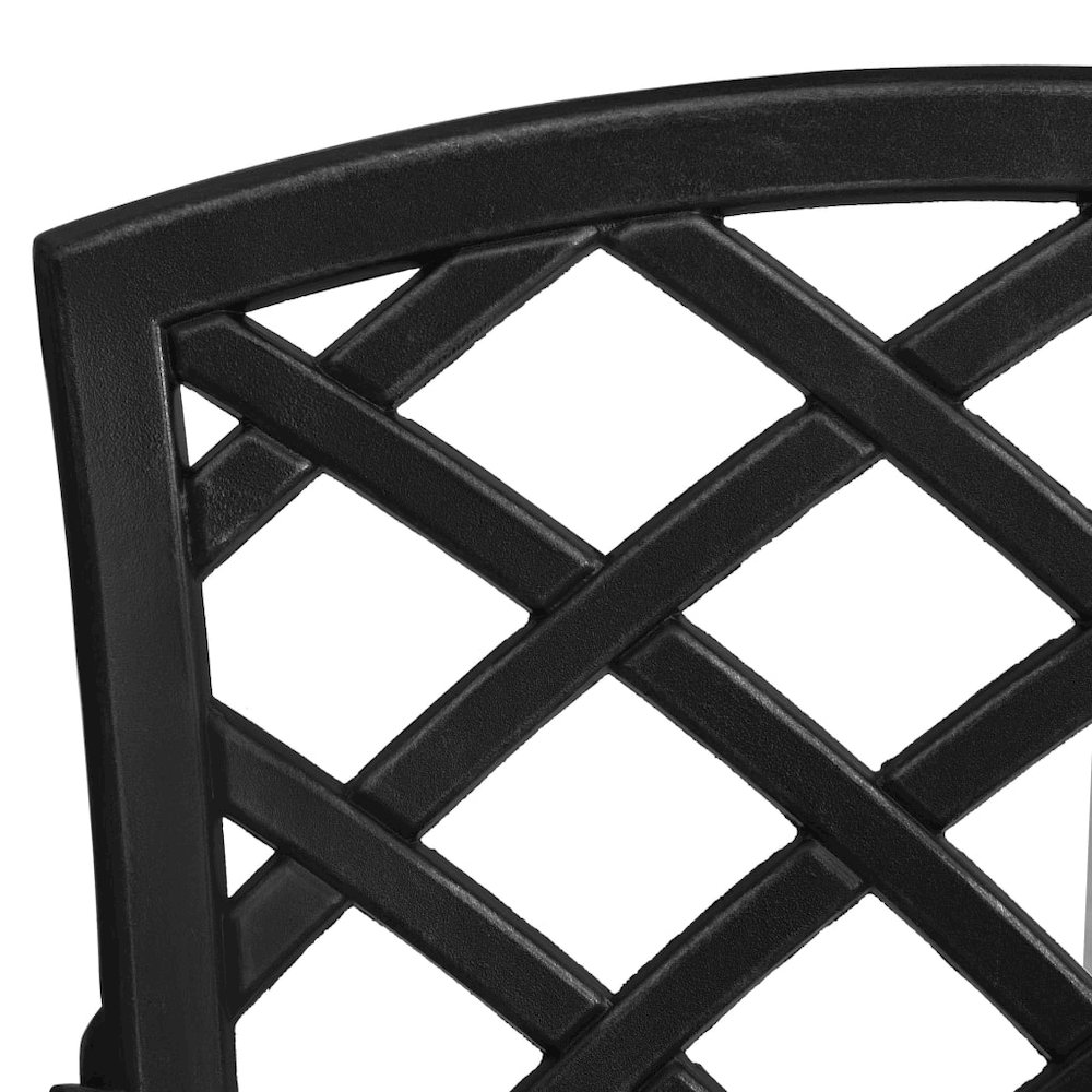 Bistro Set Black Cast aluminum Three-piece set Durable. Picture 5