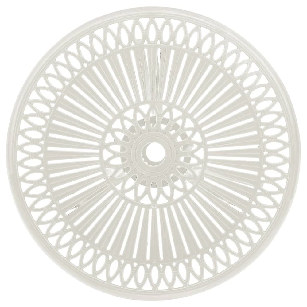 Bistro Set White Cast Aluminum Small Ergonomic Bistro Set. Picture 7