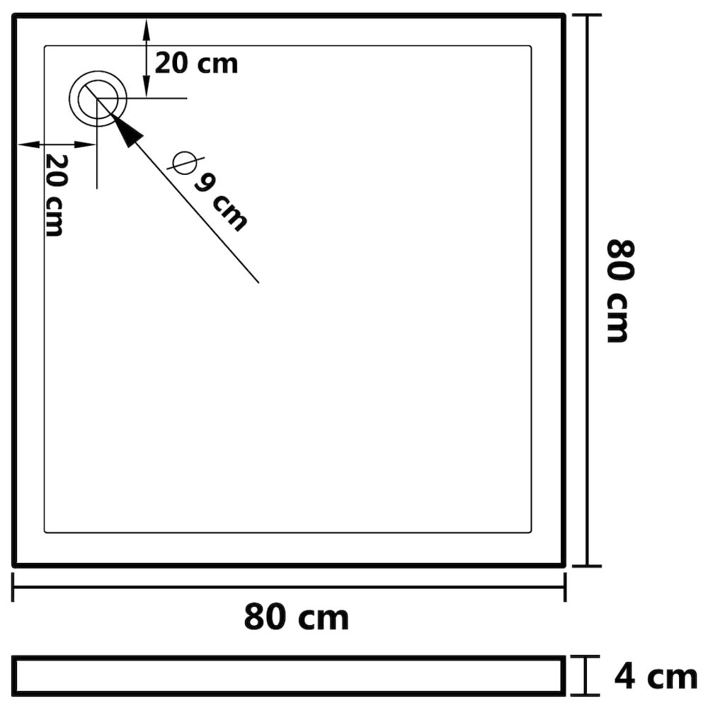 Shower Base Tray with Dots White 31.5"x31.5"x1.6" ABS. Picture 7