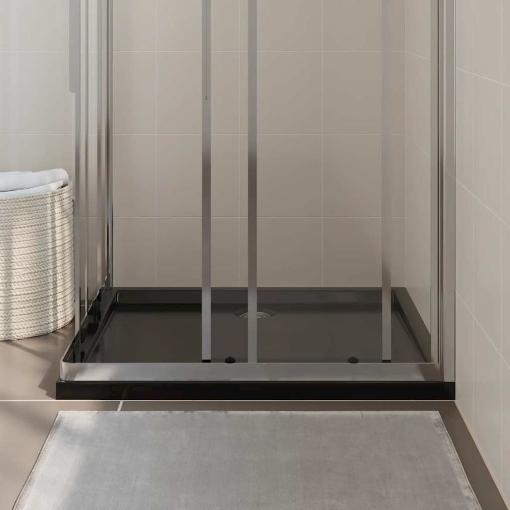 Rectangular ABS Shower Base Tray Black 31.5"x35.4". Picture 3
