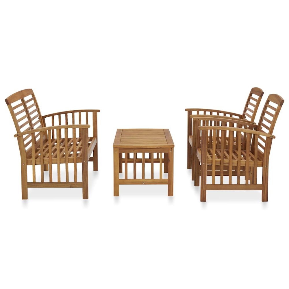 Garden Lounge Set Natural Wood Solid Acacia wood Standard Durable. Picture 2