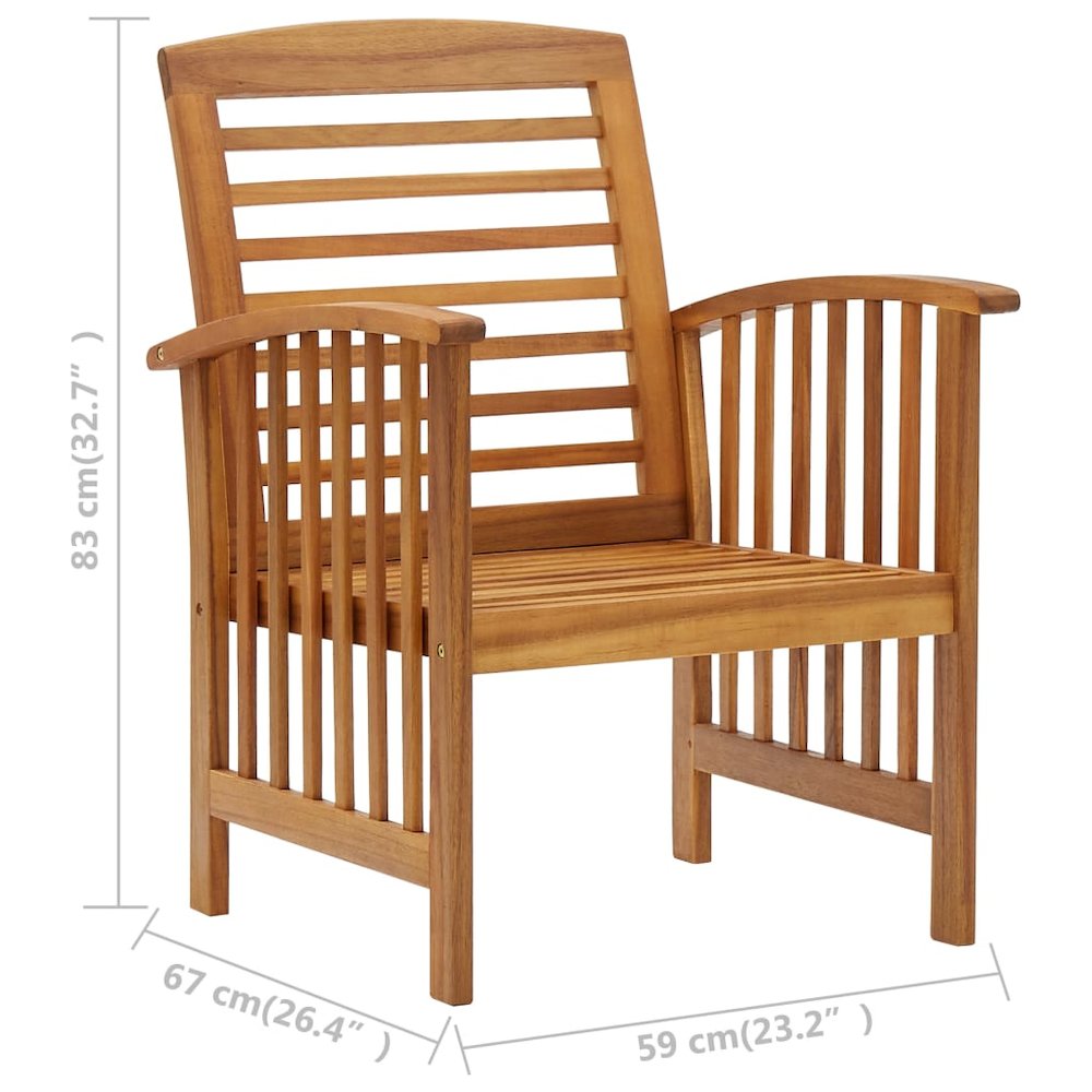 Garden Lounge Set Natural Wood Solid Acacia wood Standard Durable. Picture 12