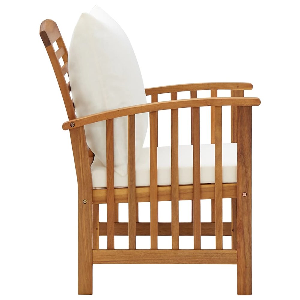 Garden Lounge Set Cream White, Wooden Solid Acacia wood Large. Picture 5