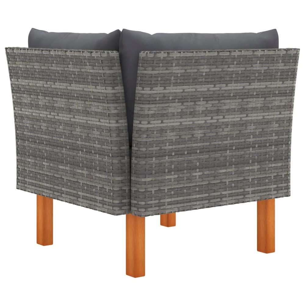 Garden Lounge Set Grey PE rattan Compact Removable Covers. Picture 6