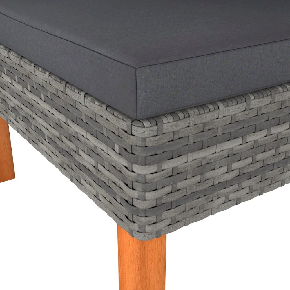 Garden Lounge Set Grey PE rattan Compact Removable Covers. Picture 7