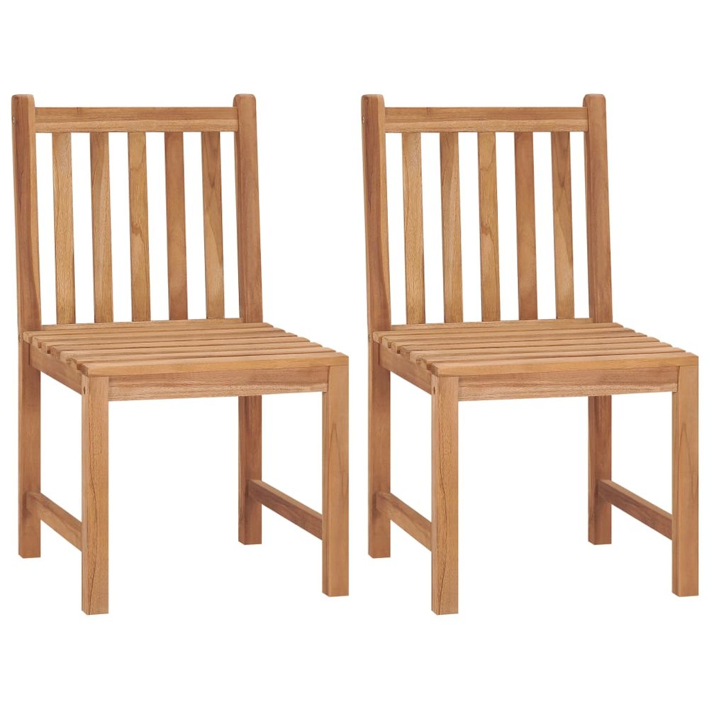 Garden Chair Set of 2 Natural Teak Teak hardwood Standard. Picture 1