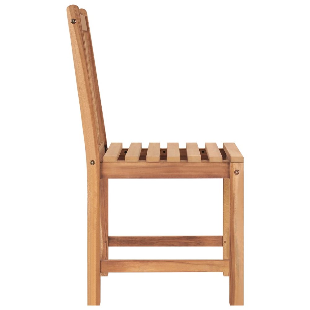 Garden Chair Set of 2 Natural Teak Teak hardwood Standard. Picture 4