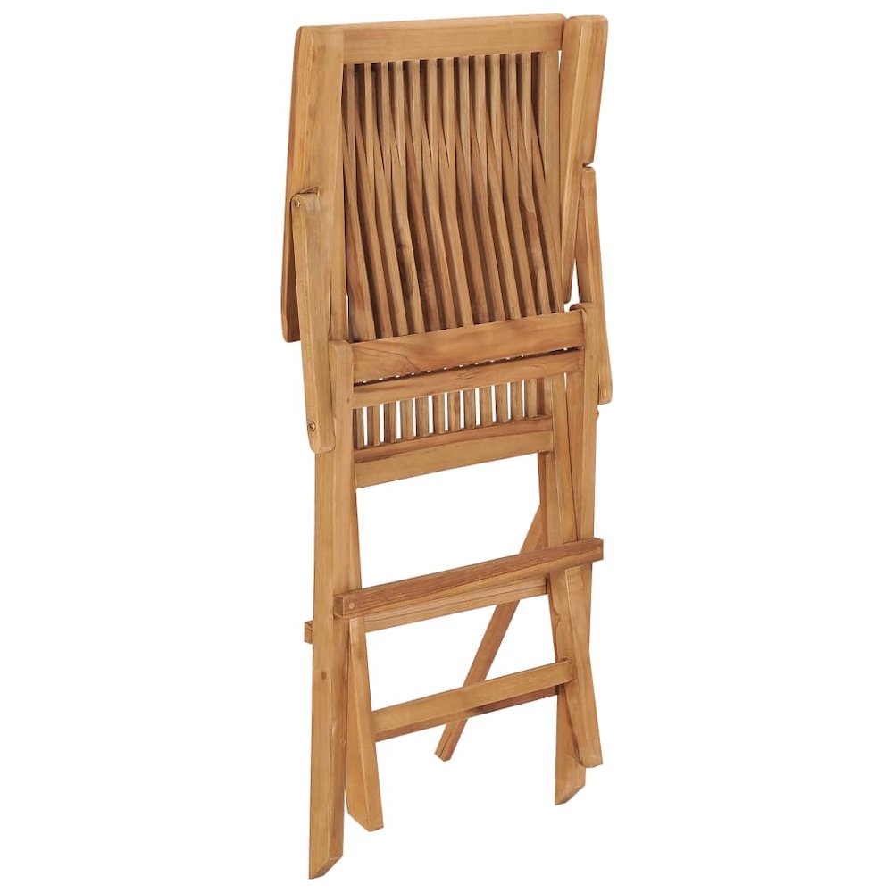 Garden Chair Set of 3 Teak Brown Teak Wood Medium Foldable. Picture 6