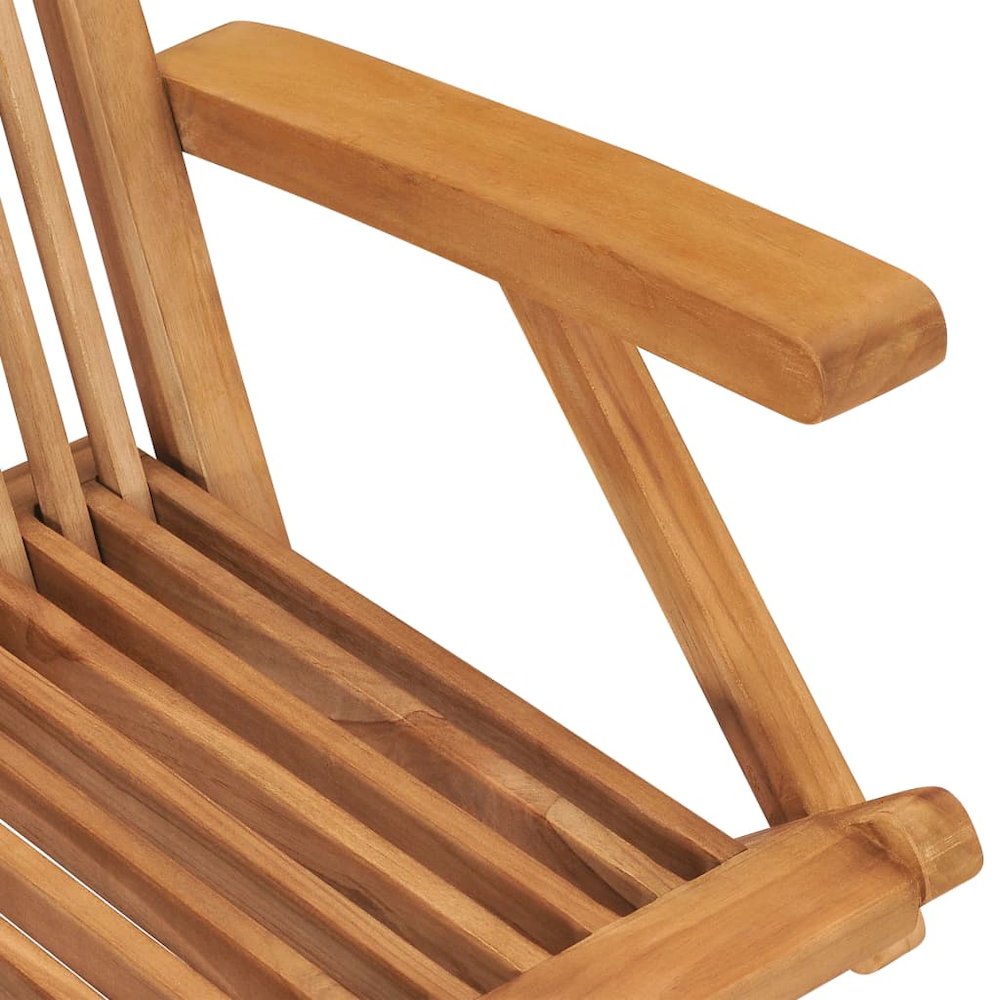 Garden Chair Set of 3 Teak Brown Teak Wood Medium Foldable. Picture 7