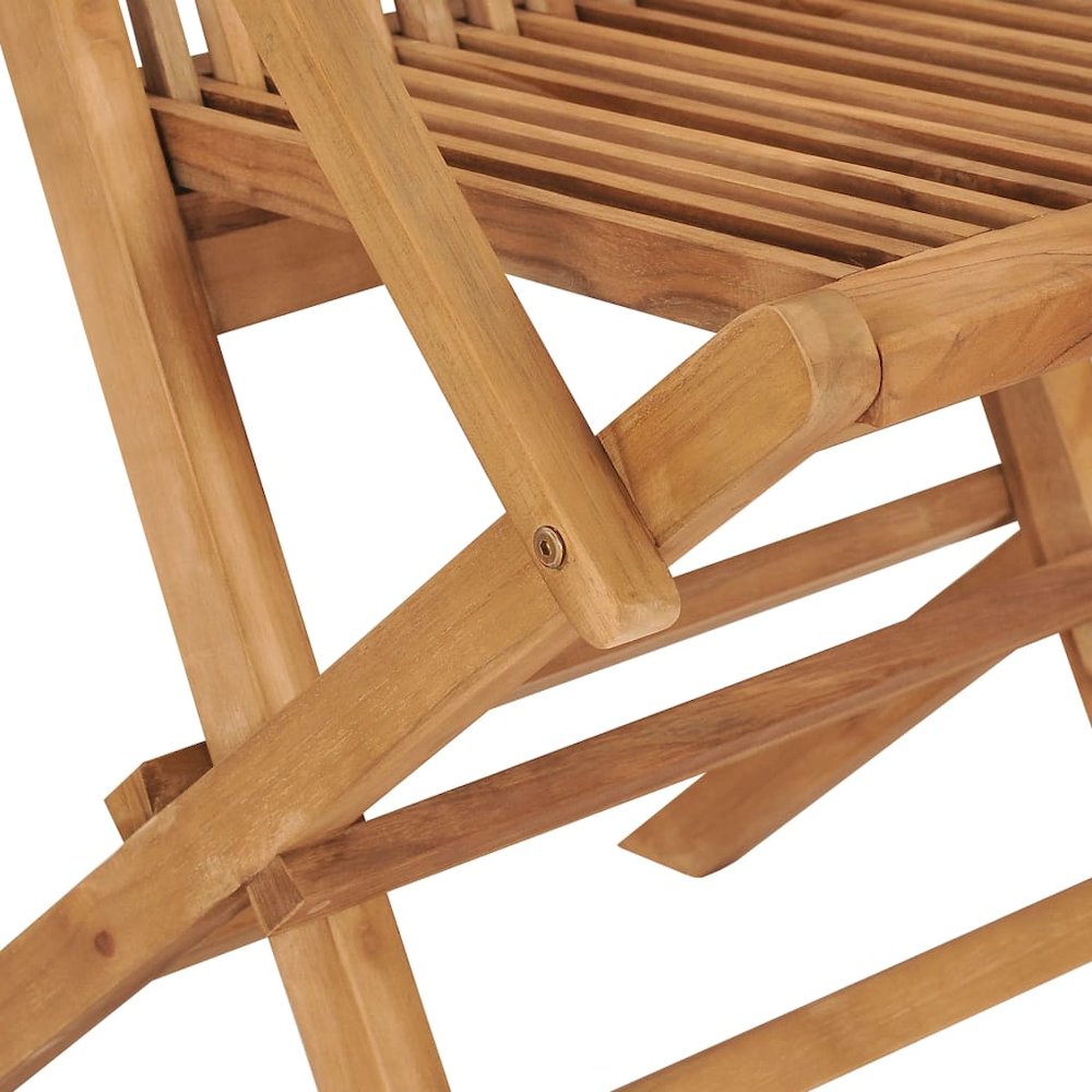 Garden Chair Set of 3 Teak Brown Teak Wood Medium Foldable. Picture 8