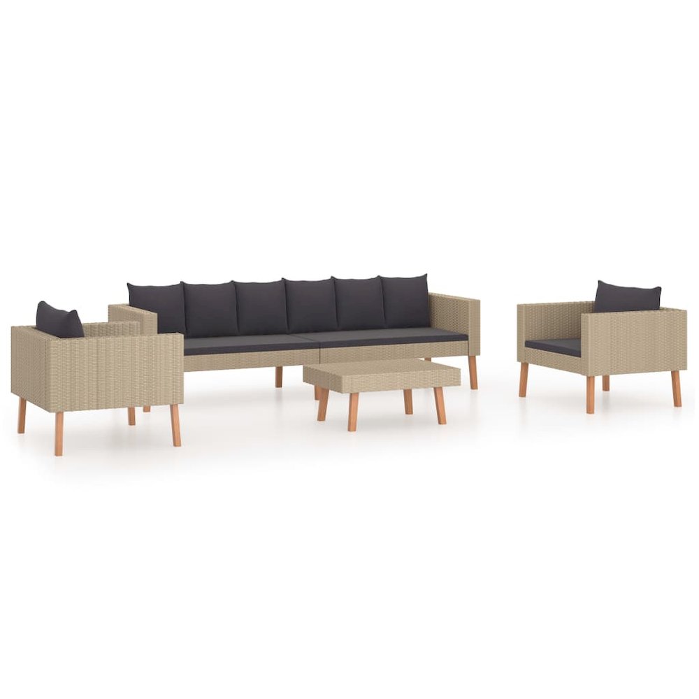 Outdoor Furniture Set Beige, Anthracite. Picture 2