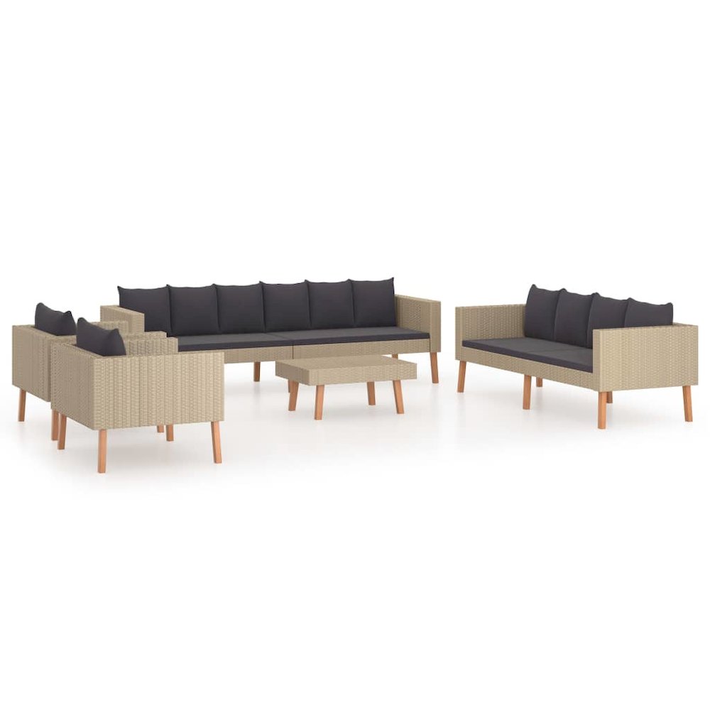 Garden Furniture Set Beige, Anthracite. Picture 2