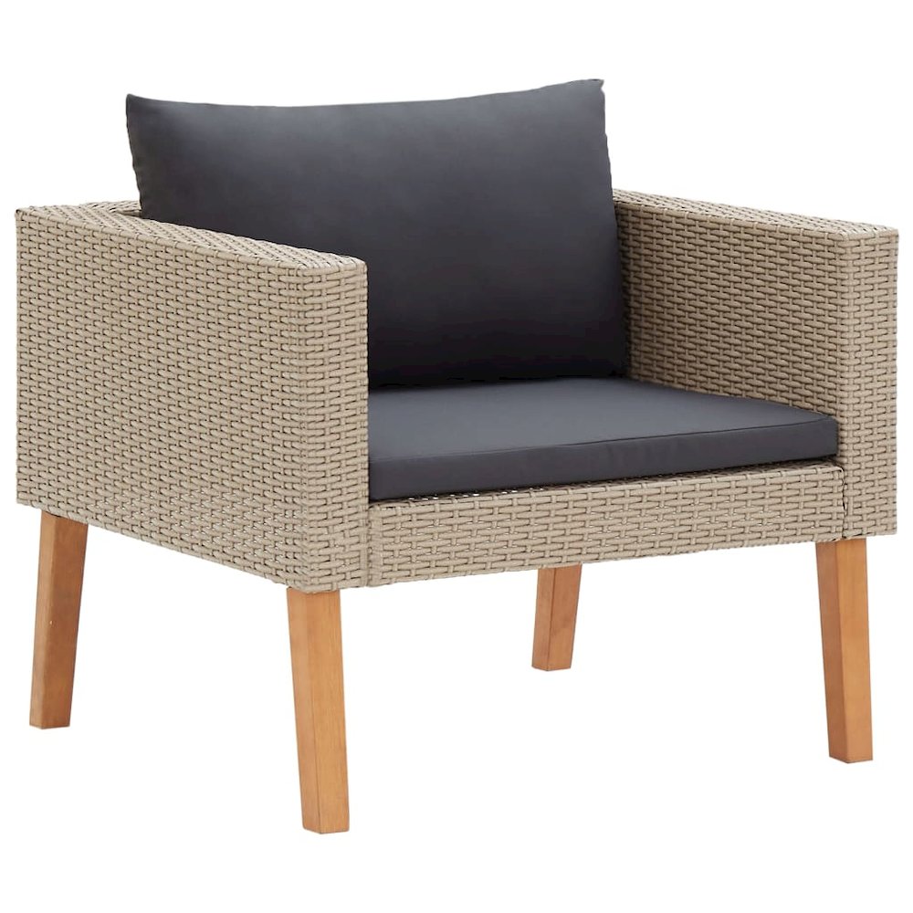 Garden Furniture Set Beige, Anthracite. Picture 3