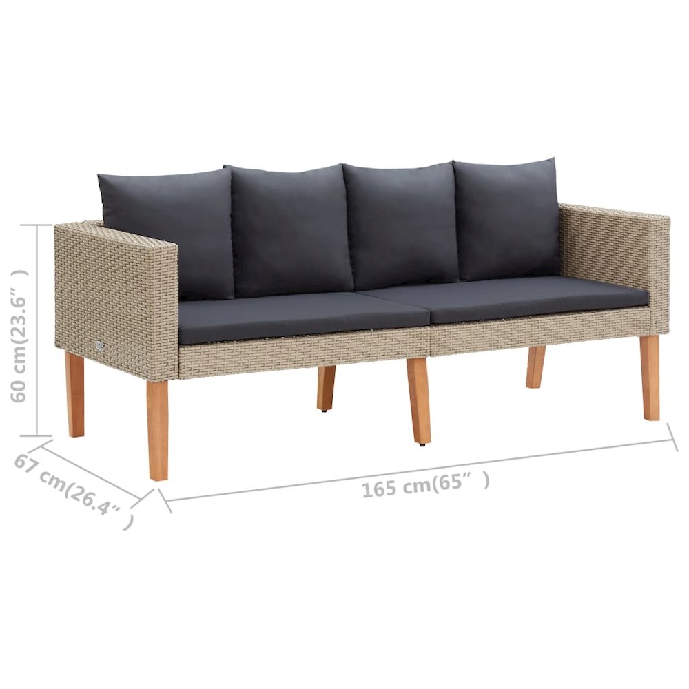 Garden Furniture Set Beige, Anthracite. Picture 12