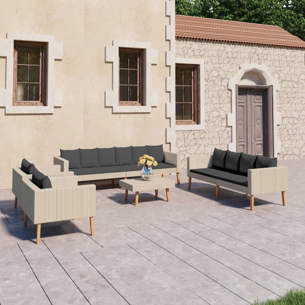 Garden Furniture Set Beige, Anthracite. Picture 1