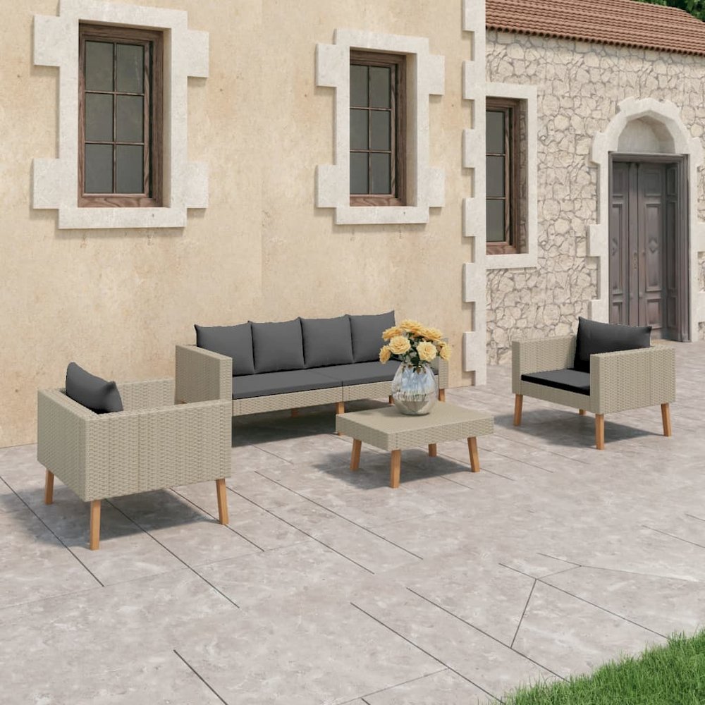 Garden Furniture Set Beige. Picture 1