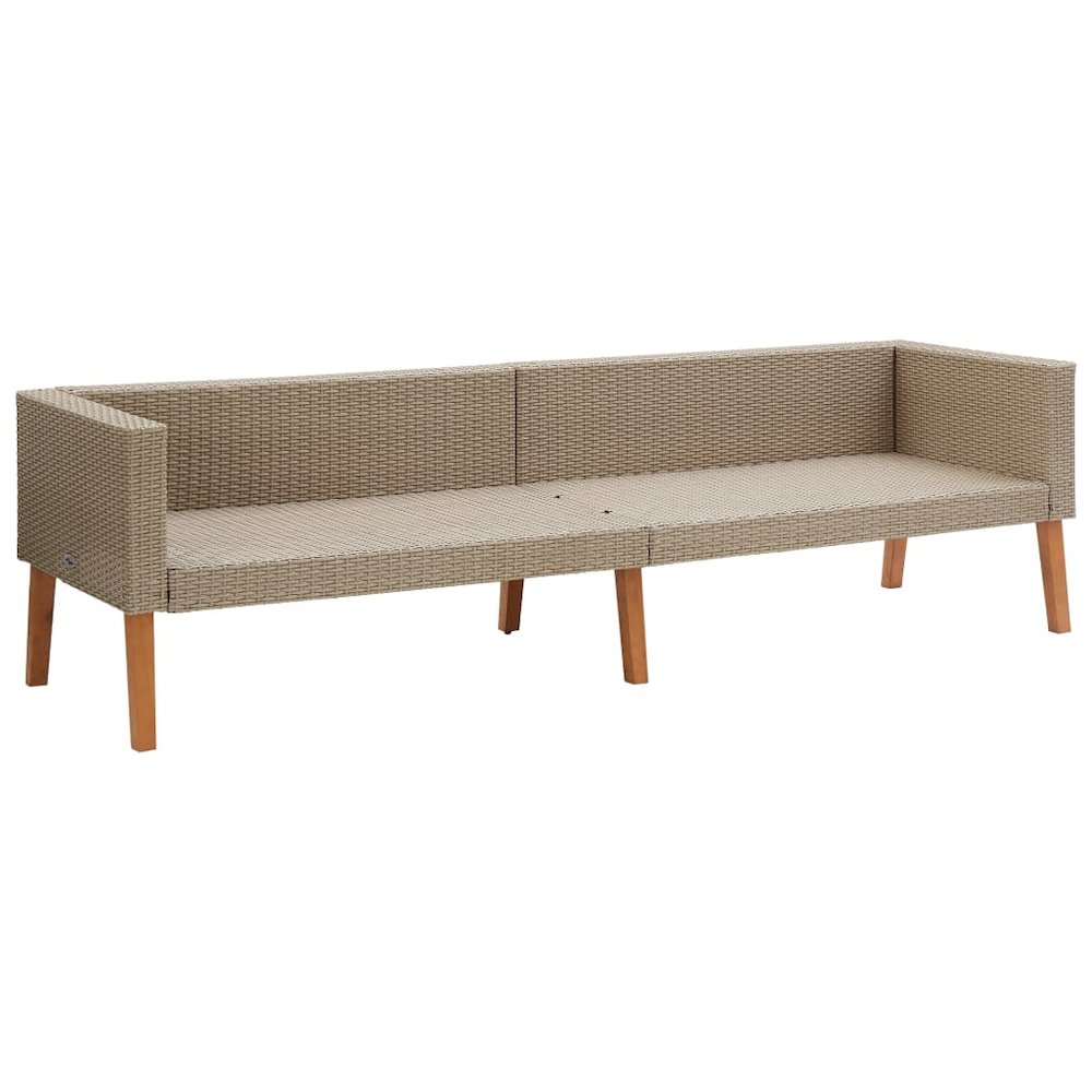 Garden Furniture Set Beige, Anthracite PE rattan 3-seater Modular. Picture 8