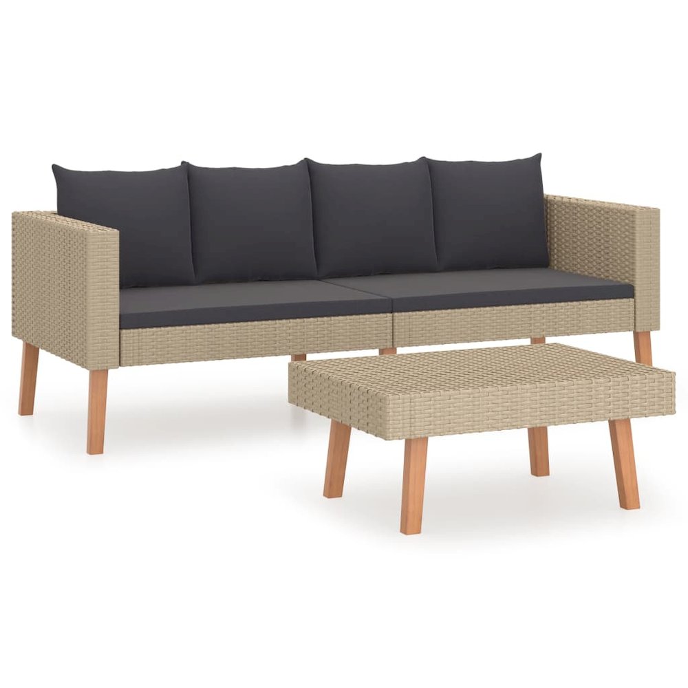 Garden Furniture Set Beige and Anthracite. Picture 2