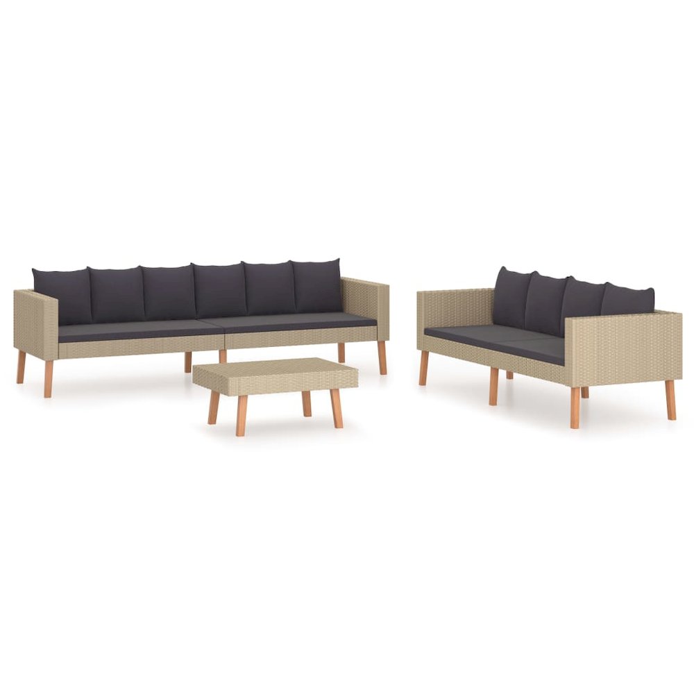 Garden Furniture Set Beige, Anthracite. Picture 2