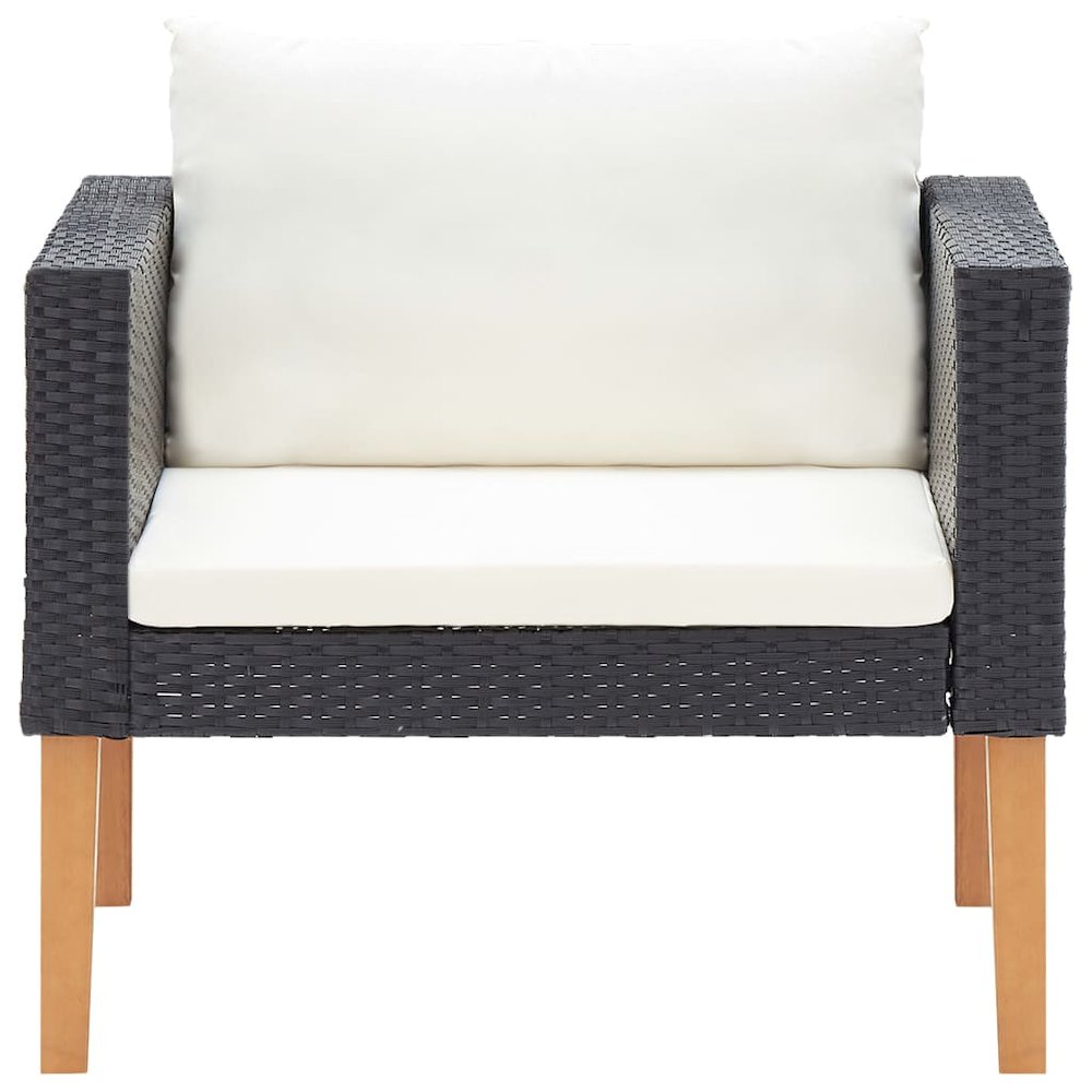 Garden Furniture Set Black, Cream White. Picture 6