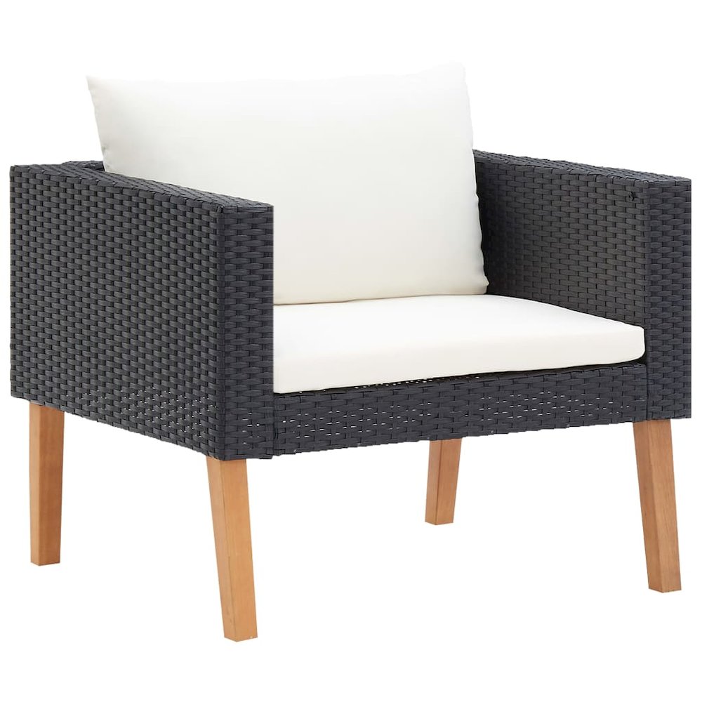 Garden Furniture Set Black, Cream White. Picture 7