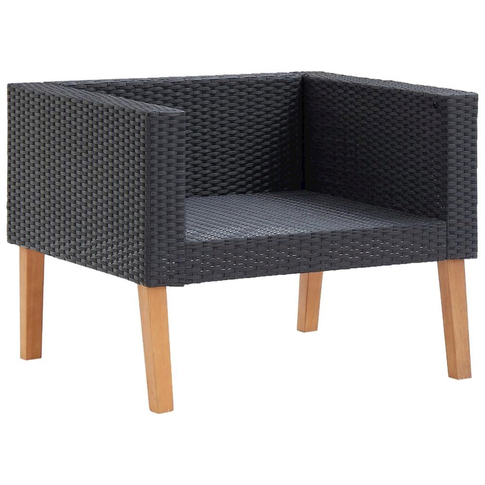 Garden Furniture Set Black, Cream White. Picture 8