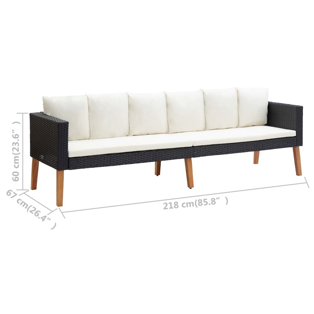 Garden Furniture Set Black, Cream White. Picture 10
