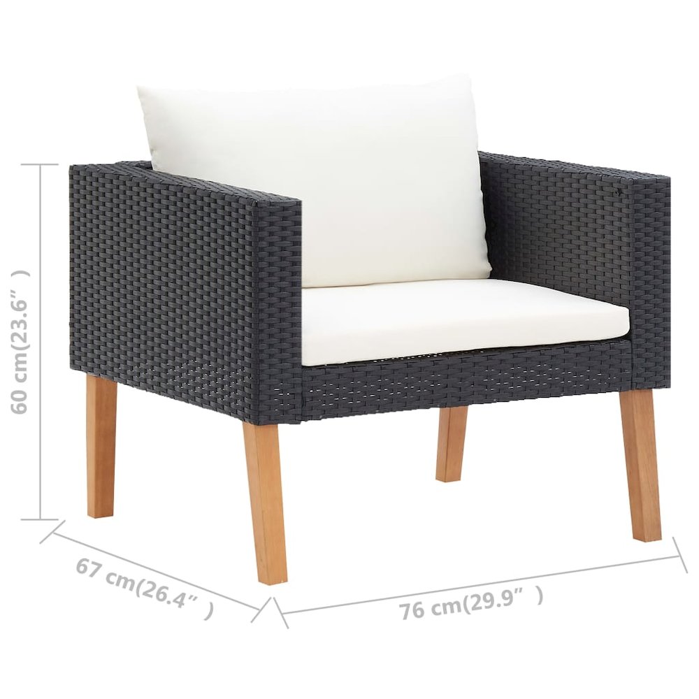 Garden Furniture Set Black, Cream White. Picture 11