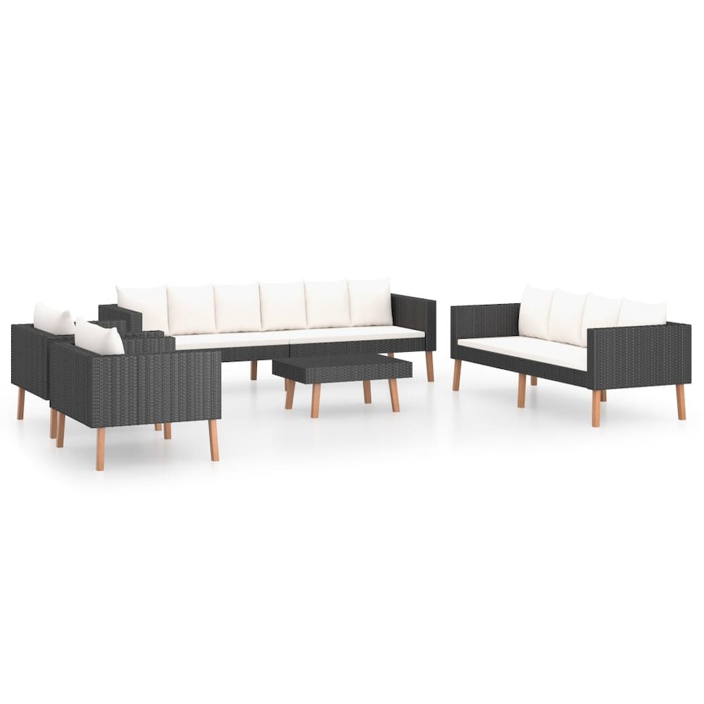 Garden Furniture Set Black, Cream White. Picture 2