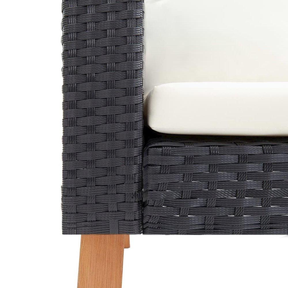 Garden Furniture Set Black PE rattan Medium Durable. Picture 6