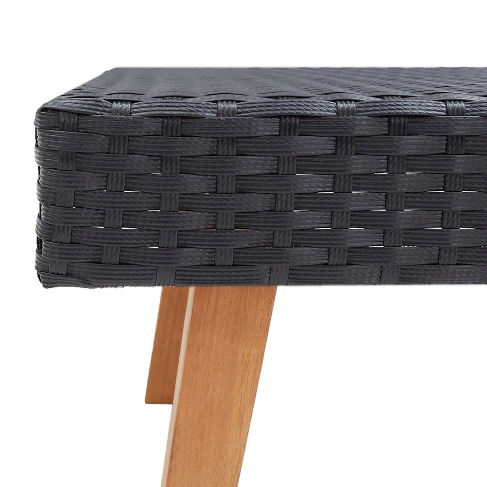 Garden Furniture Set Black PE rattan Medium Durable. Picture 9