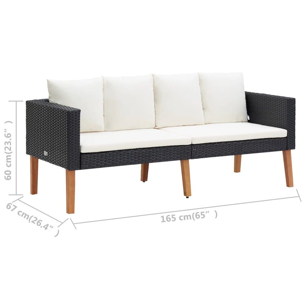 Garden Furniture Set Black PE rattan Medium Durable. Picture 10