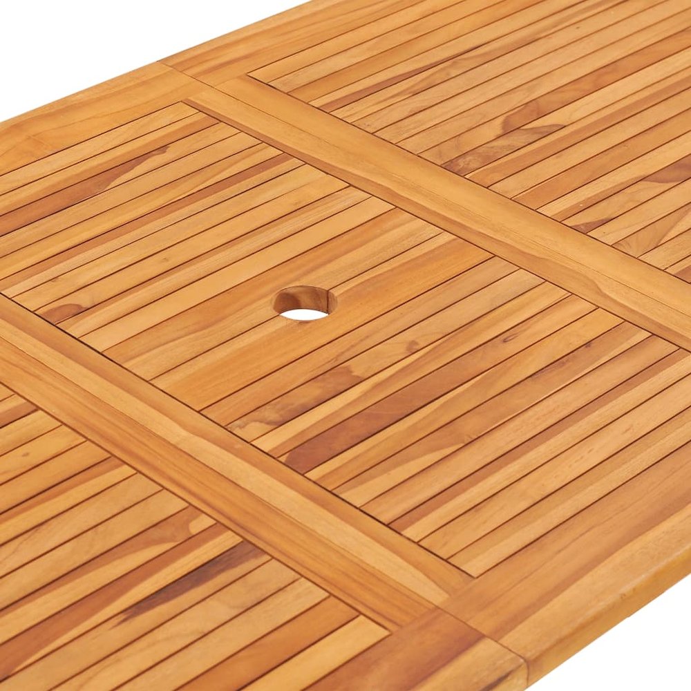 Outdoor Dining Set Natural Teak Smooth sanded teak hardwood. Picture 5