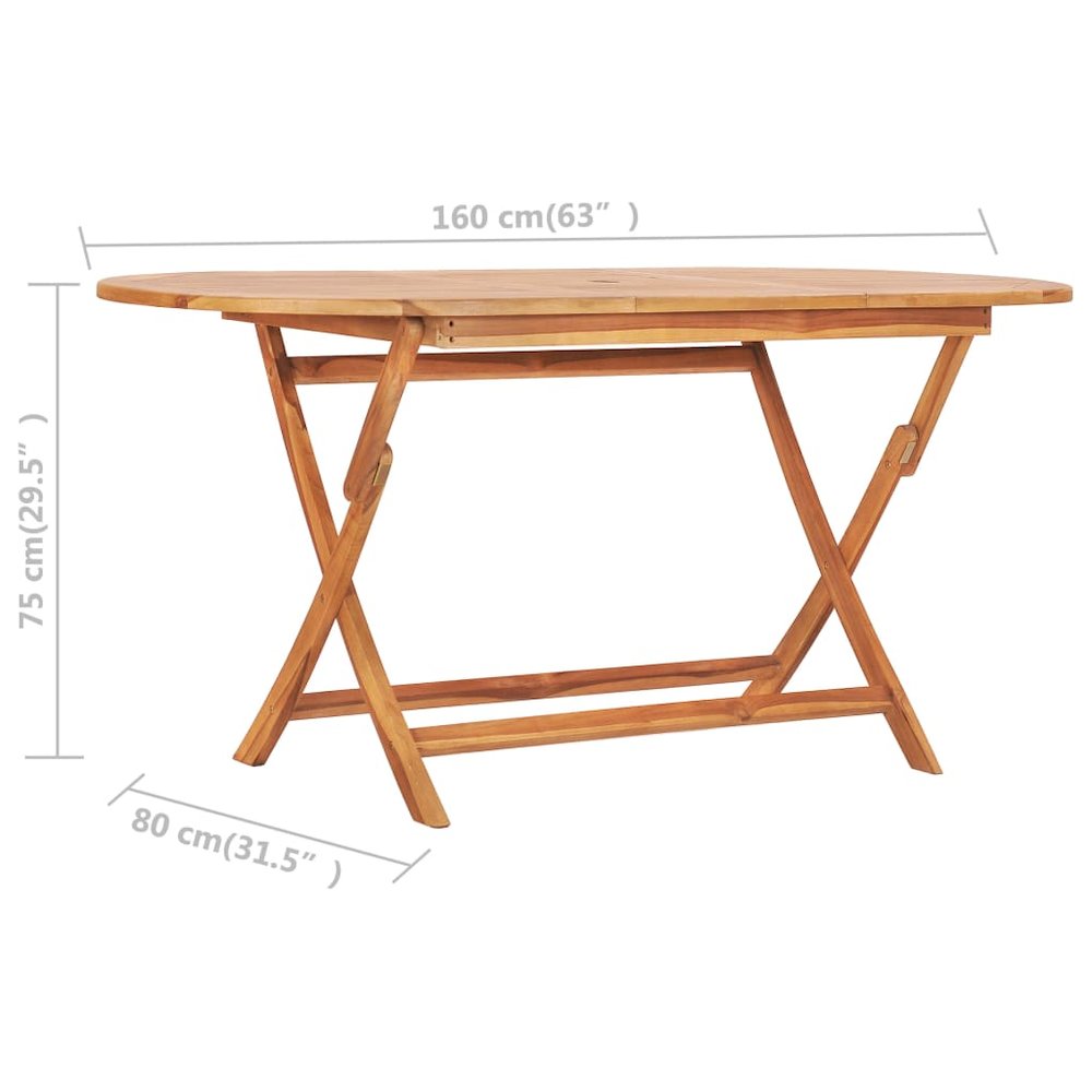 Outdoor Dining Set Natural Teak Smooth sanded teak hardwood. Picture 9