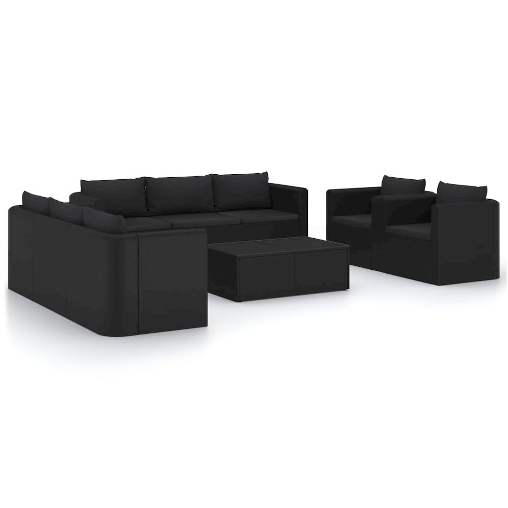 Garden Lounge Set Black. Picture 2