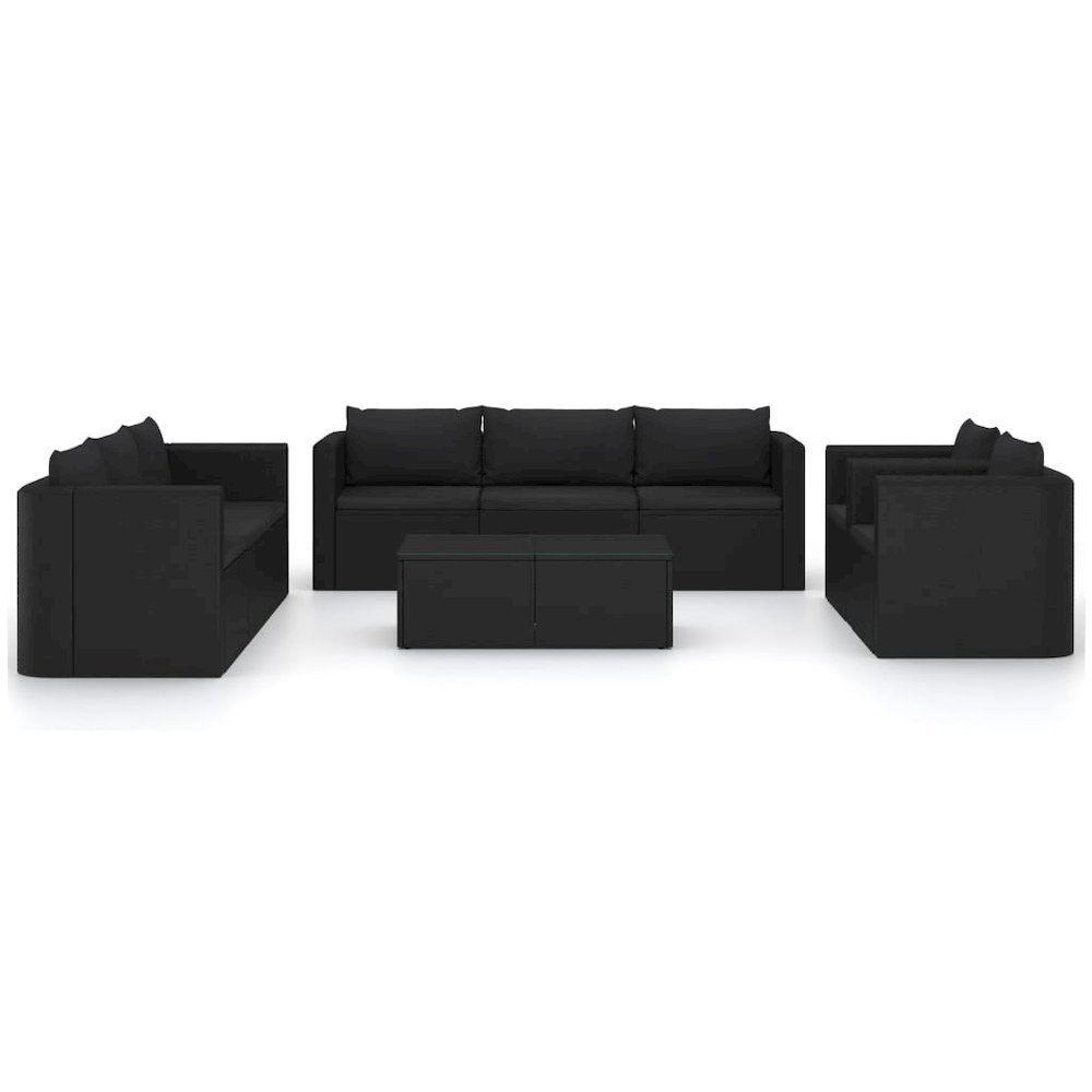 Garden Lounge Set Black. Picture 3