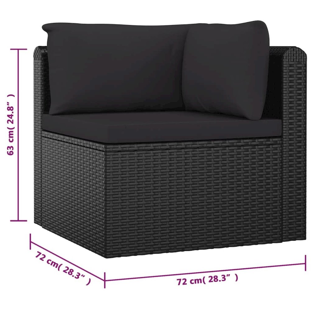 Garden Lounge Set Black. Picture 8